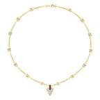 Gold Fuchsia Stein Dreiecksform Trend Halskette