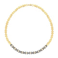 Gold Marineblau Emaille Stein Trend Halskette