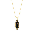 Gold Onyx Stein Schwert Herren Halskette