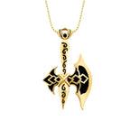 Gold Onyx Stein Axt Herren Halskette