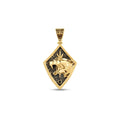 Gold Onyx Stein Armored Panther Anhänger