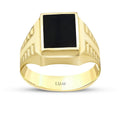 Gold Onyx Quadrat Herren Ring