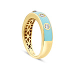 Gold Blau Trend Ring mit Stein