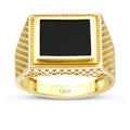 Gold Onyx Rechteckig Ring