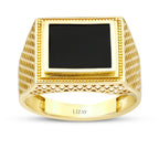 Gold Onyx Rechteckig Ring