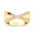 Gold Geometrisch Ring mit Stein