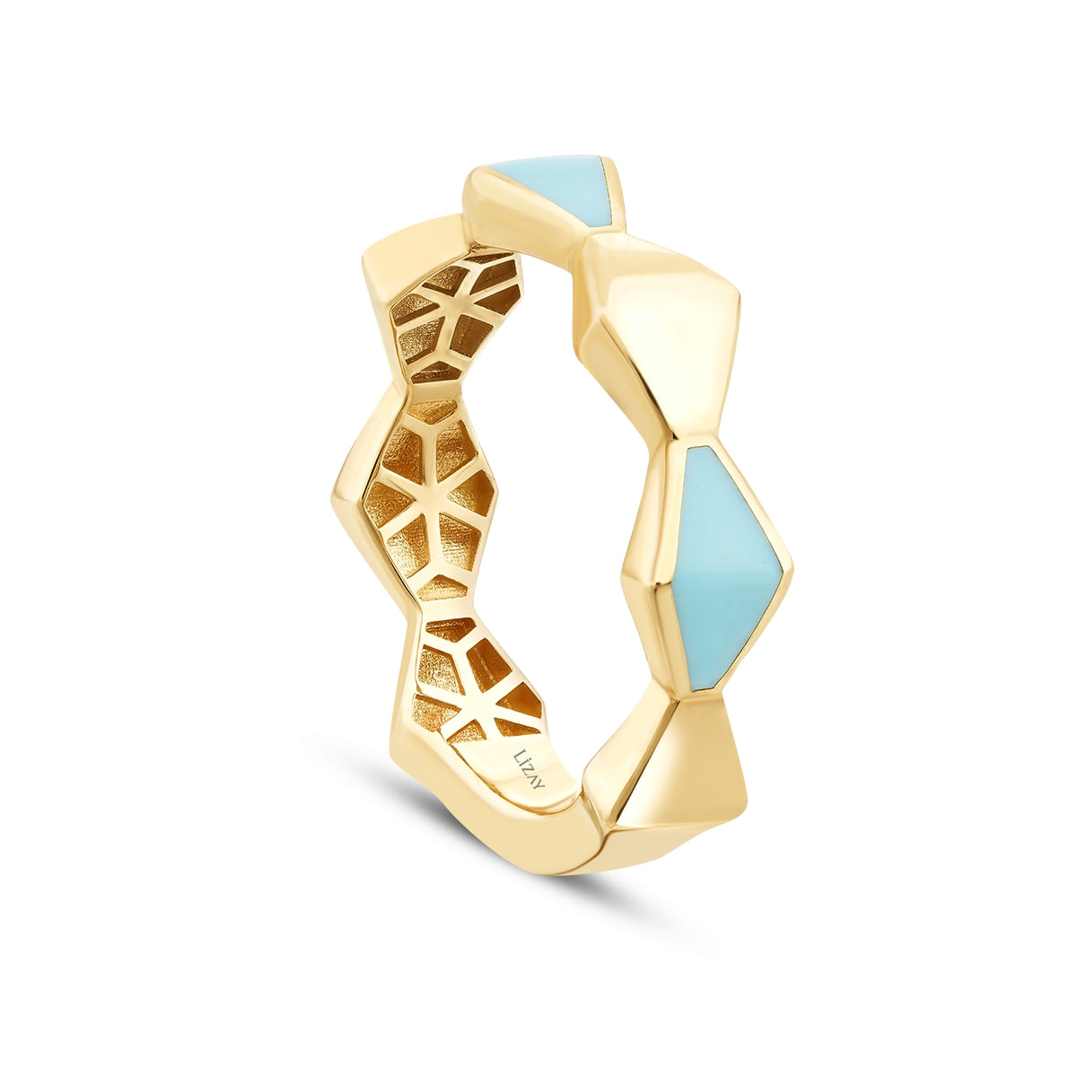 Gold Emaille Geometrisch Ring