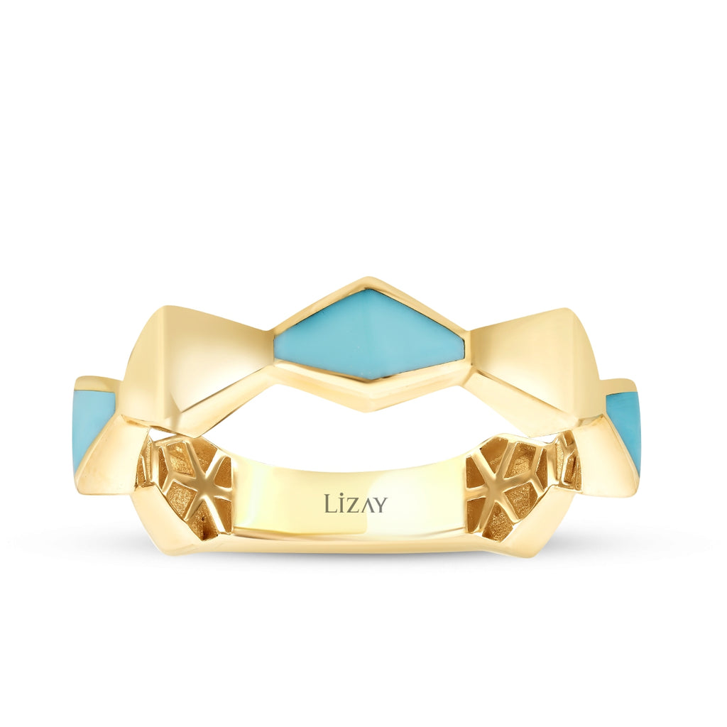 Gold Emaille Geometrisch Ring