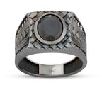 Gold Onyx Stein Gewebt Schwarz Herren Ring