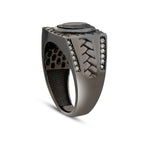 Gold Onyx Stein Gewebt Schwarz Herren Ring