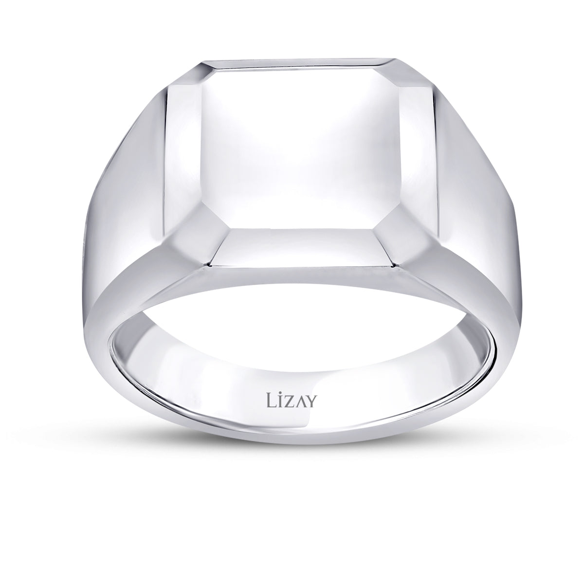 Gold Minimalist Rechteckig Herren Ring