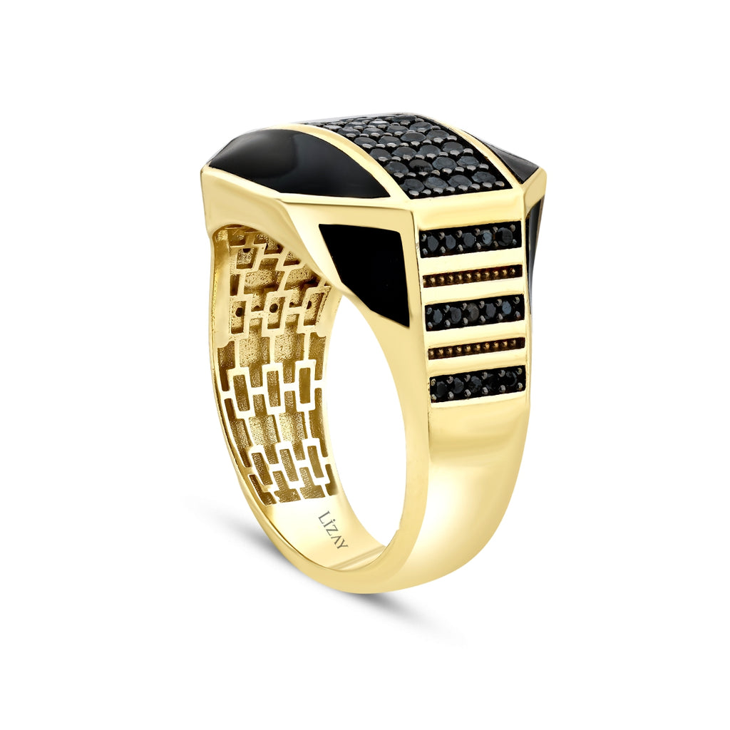 Gold Onyx Herren Ring