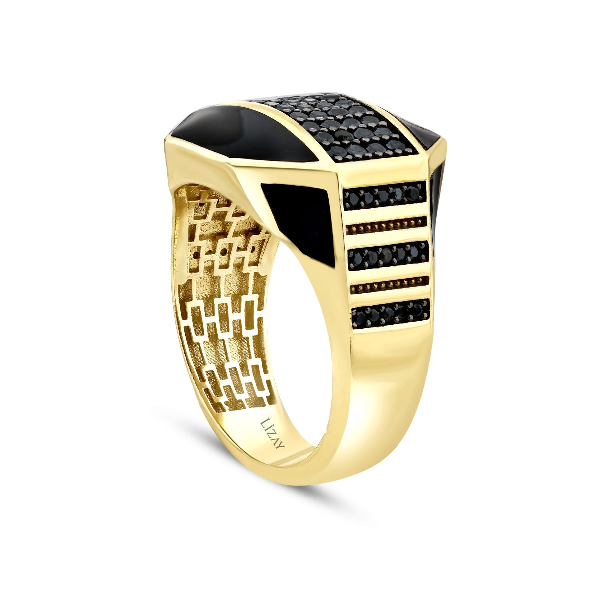 Gold Onyx Herren Ring