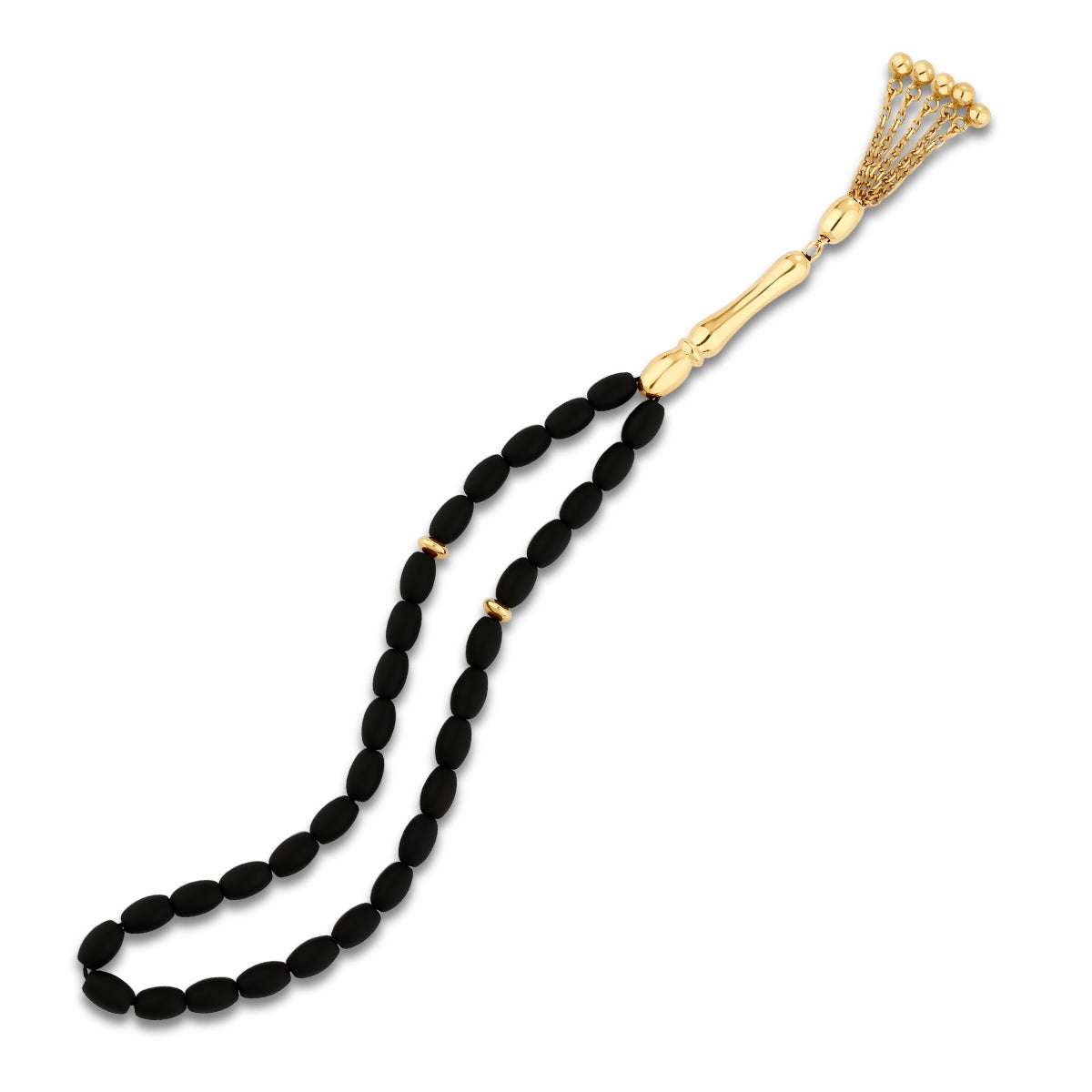 Gold Onyx mattschwarze Gebetskette