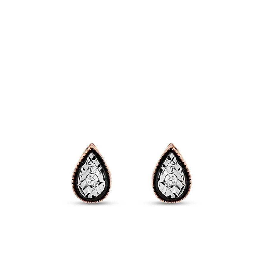 0.04 Karat Diamant Tropfen Rose Ohrringe