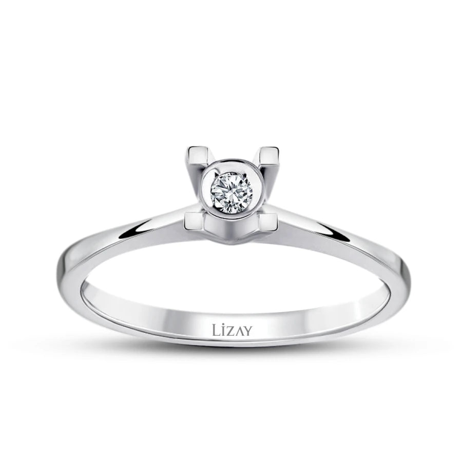 0.04 ct. Diamant Rund Solitär Verlobungsring