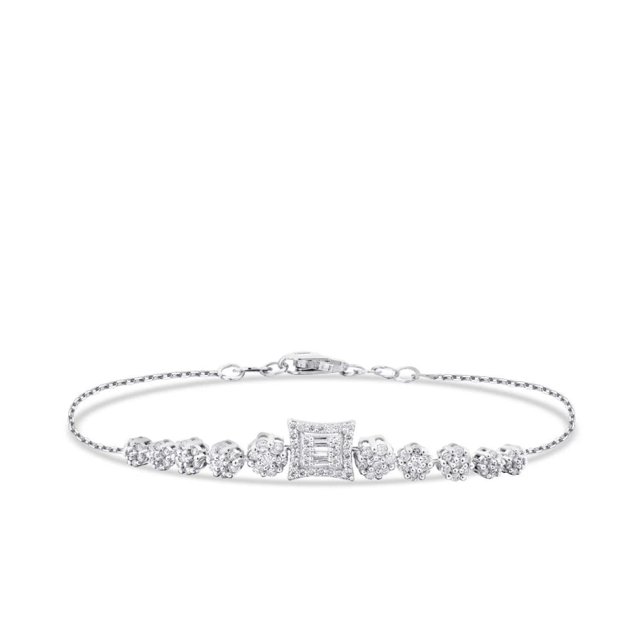 1.58 Karat Diamant Baguette Blume Set