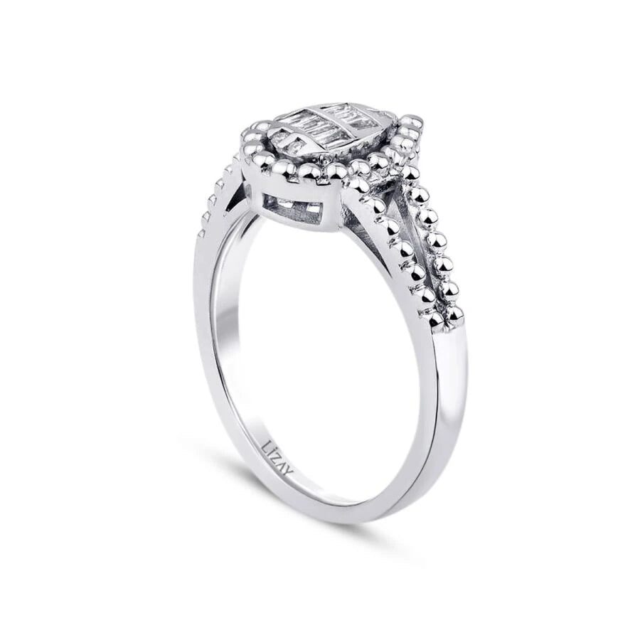 0.12 ct. Diamant Tropfen Baguette Ring