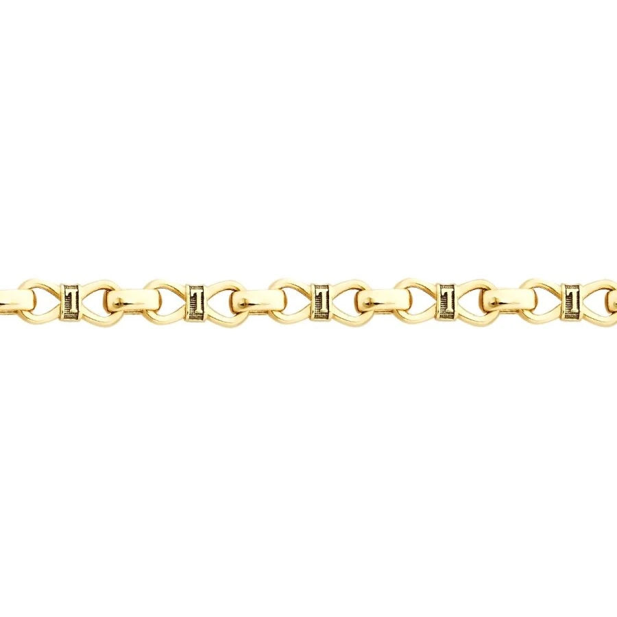 Gold Herren Armband mit Unendlichkeitssymbol und Kette