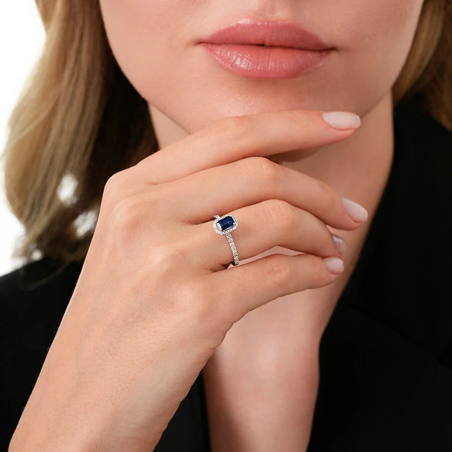 1.08 ct. Diamant Saphir Ring