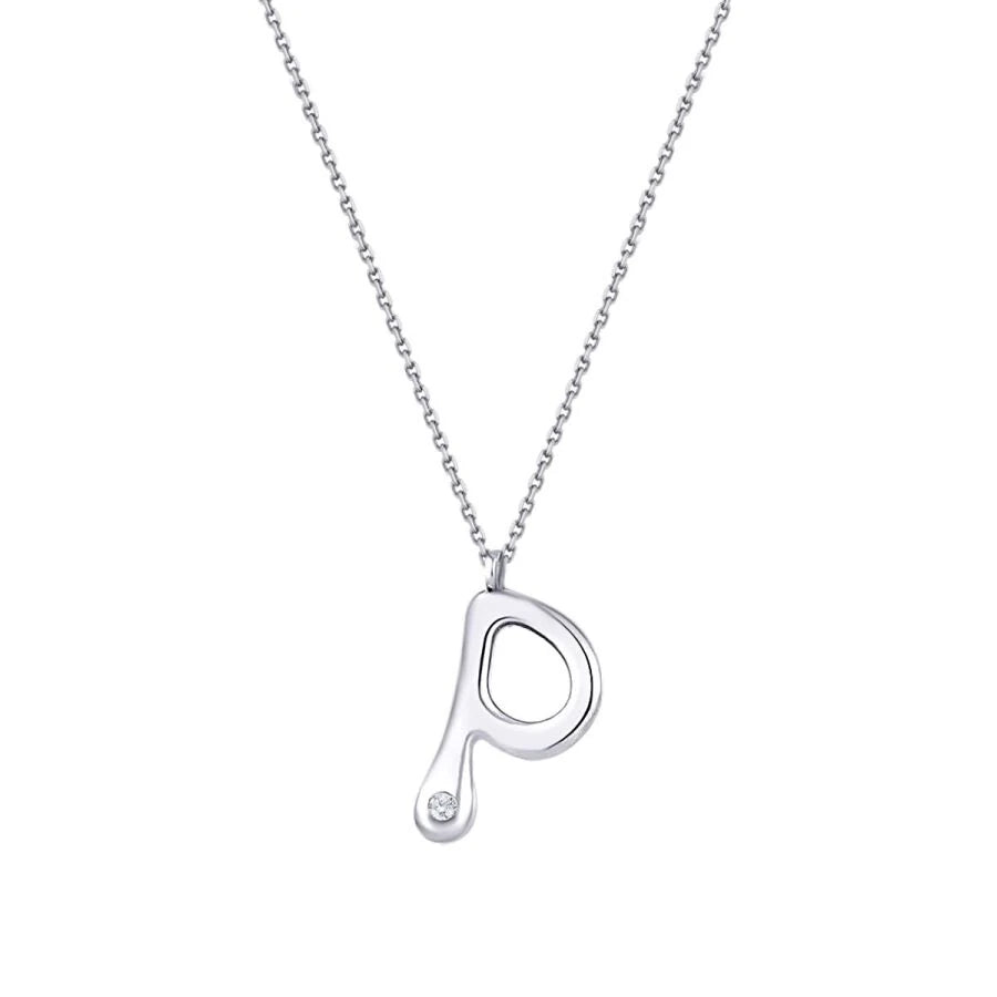 0.02 ct. Diamant P-Buchstabe Halskette