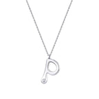 0.02 ct. Diamant P-Buchstabe Halskette