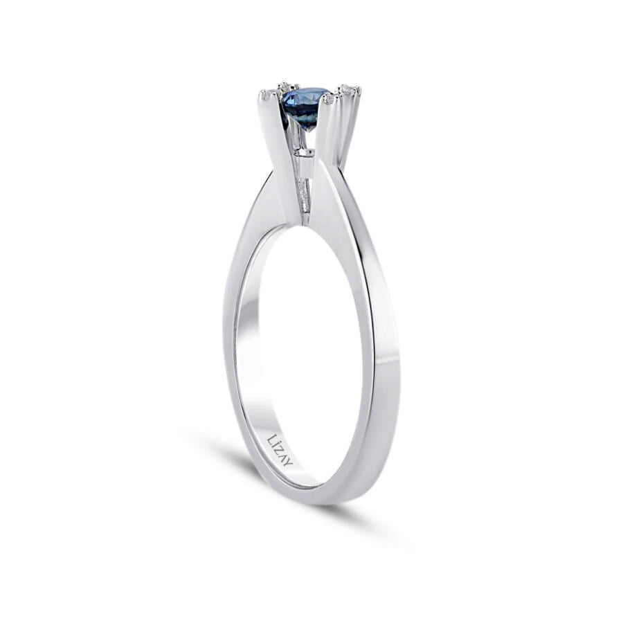 0.54 ct. Diamant Rund Solitär Saphir Verlobungsring