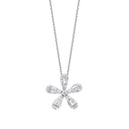 0.23 ct. Diamant Baguette Blumen Halskette
