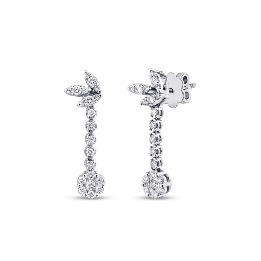 0.52 ct. Diamant Blumen Ohrringe