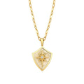 Gold Nordstern Emaille Halskette
