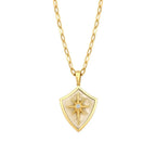 Gold Nordstern Emaille Halskette