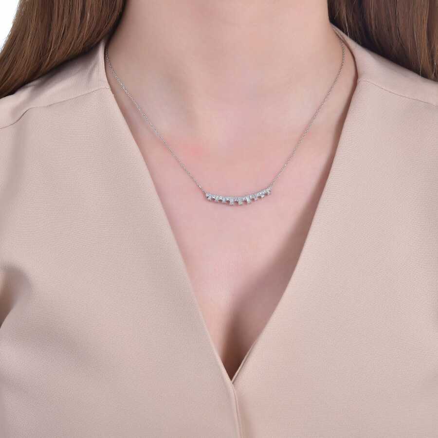 0.72 ct. Diamant Baguette Halskette