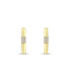 Gold Creole mit Ovalem Stein Ohrringe