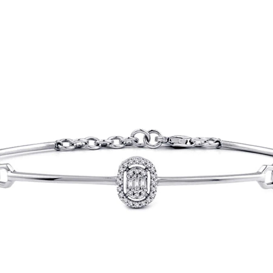 0.15 ct. Diamant Baguette Armreif