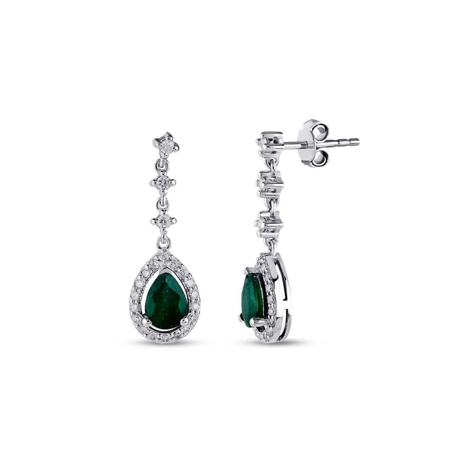1.07 ct. Diamant Smaragd Ohrringe