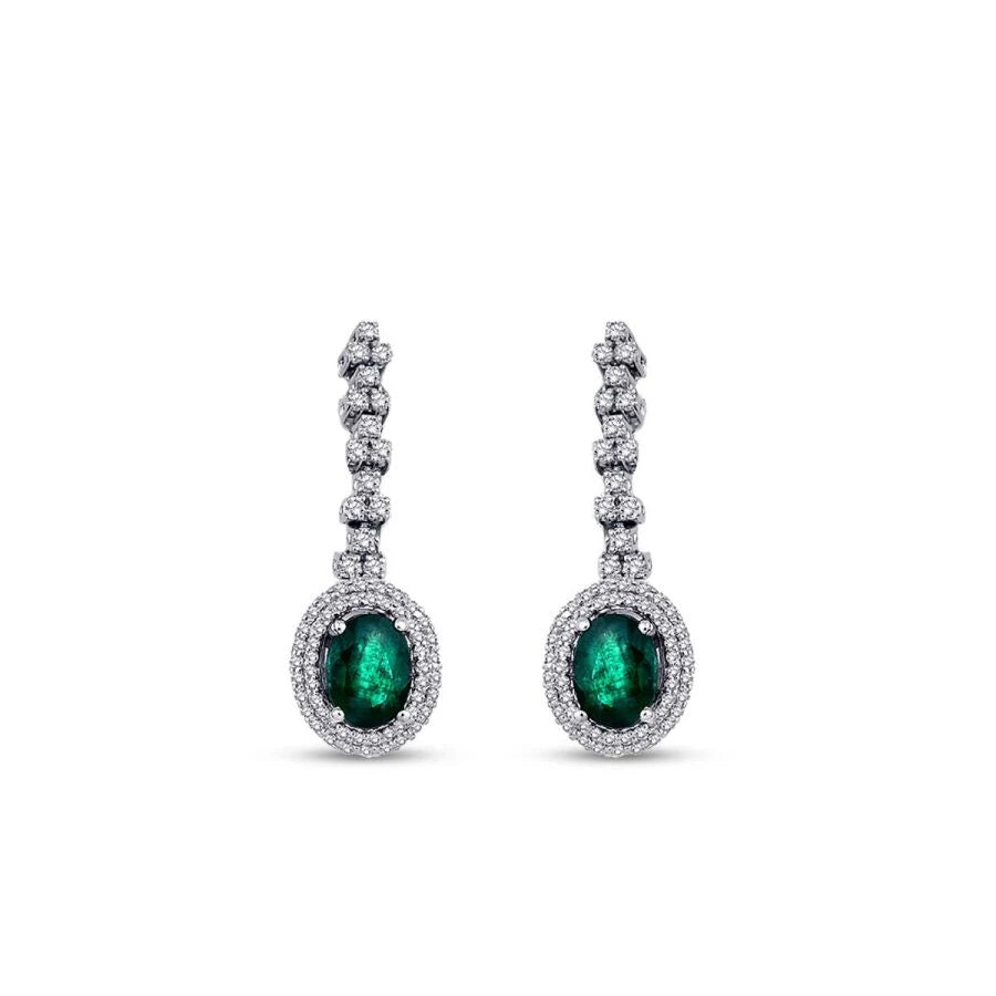 1.93 ct. Diamant Smaragd Ohrringe