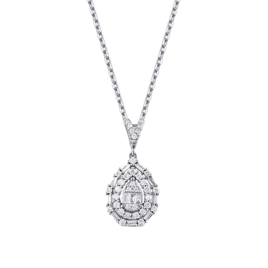 0.37 ct. Diamant Baguette Halskette
