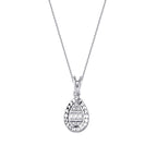 0.06 Carat Diamond Baguette Pear Necklace