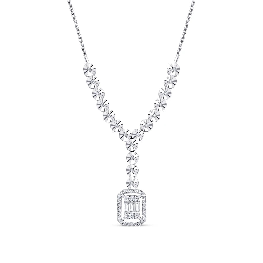 0.19 ct. Diamant Baguette Halskette