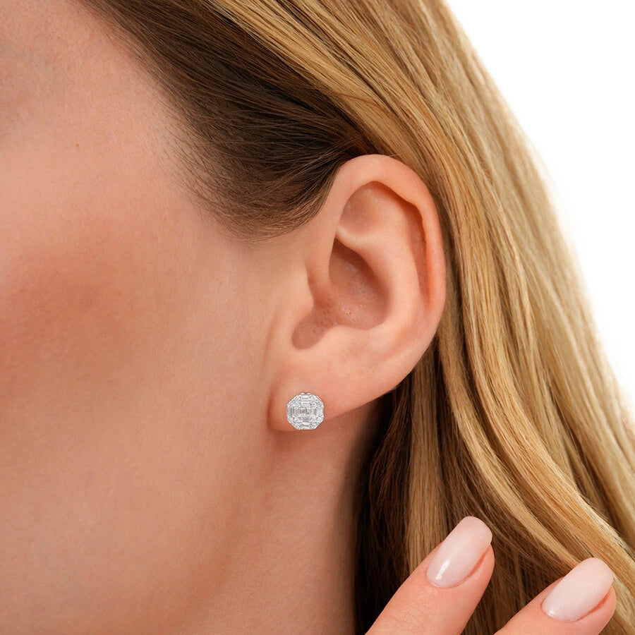 0.42 ct. Diamant Baguette Rund Ohrringe