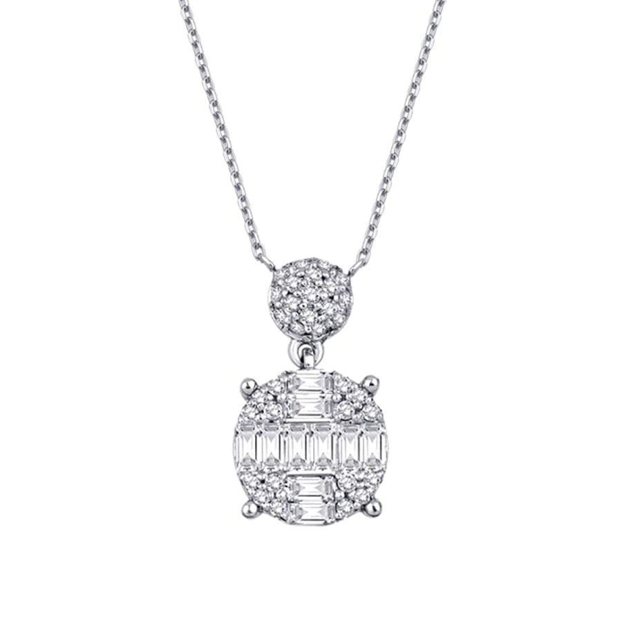 0.38 ct. Diamant Baguette Halskette
