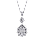 0.79 ct. Diamant Tropfen Baguette Halskette