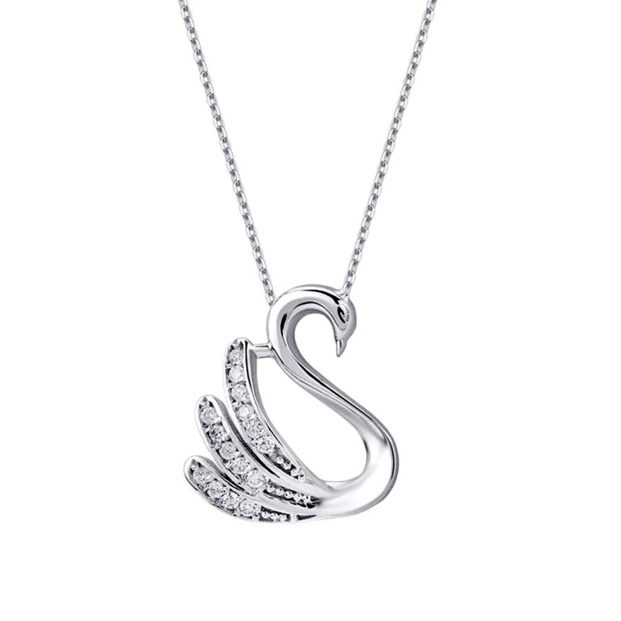 0.08 ct. Diamant Schwan Halskette