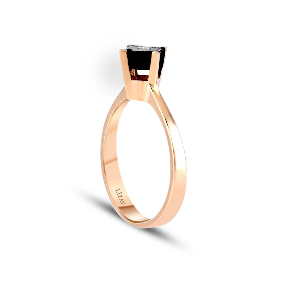 0.02 ct. Diamant Rund Solitär Rosé Ring