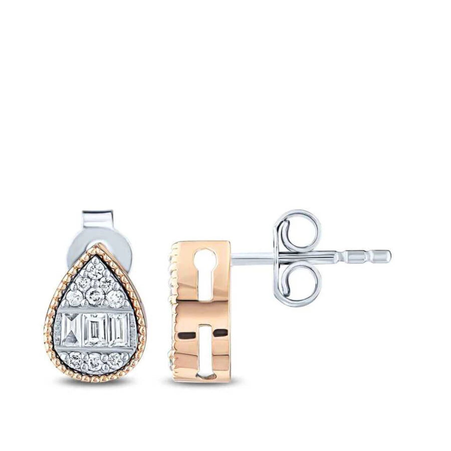 0.23 ct. Diamant Baguette Tropfen Ohrringe