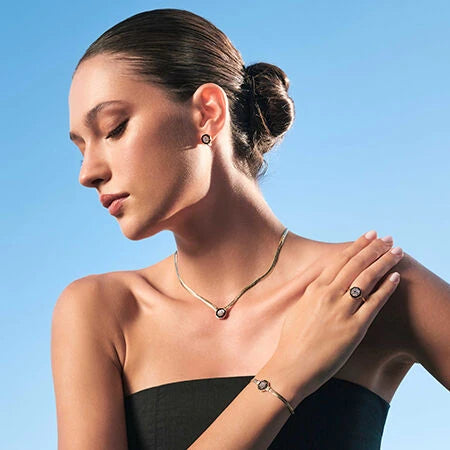 Gold Schwarze Emaille Armband