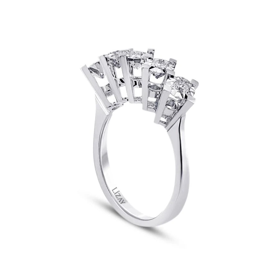 1.00 ct. Diamant Effekt Fünf-Stein Ring