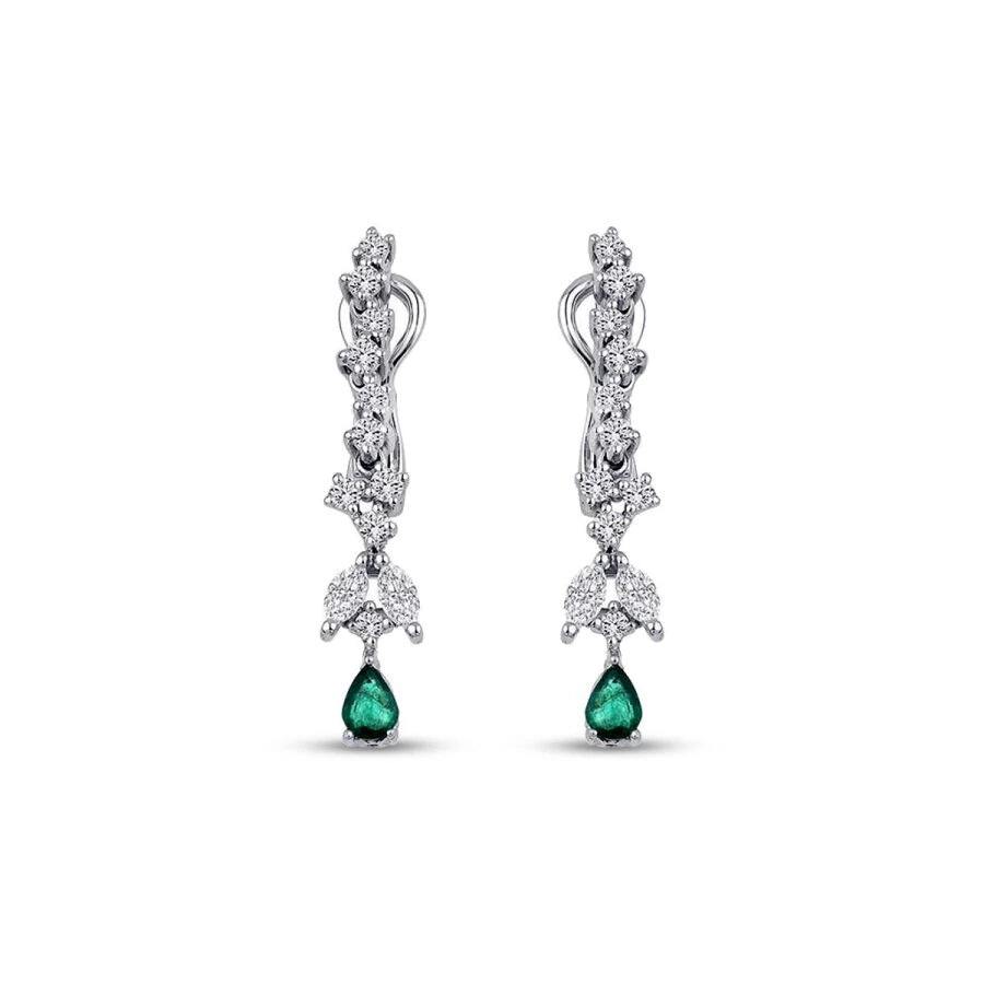 0.91 ct. Diamant Smaragd Ohrringe