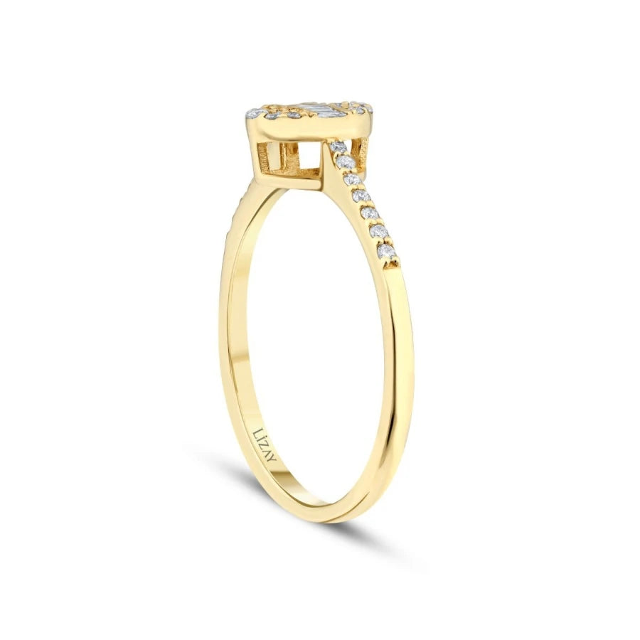 0.19 ct. Diamant Ovale Baguette Ring