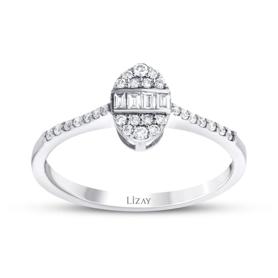 0.19 ct. Diamant Ovale Baguette Ring